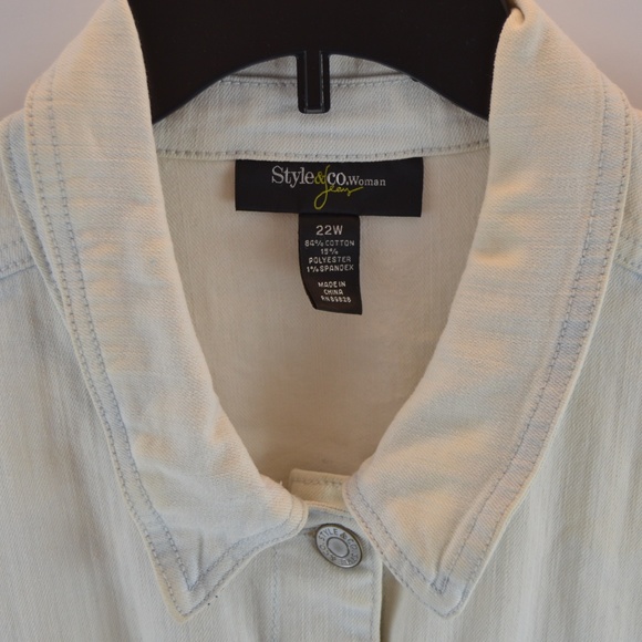 Style & Co Jean Whitewashed Vest - Picture 4 of 5